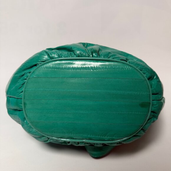 Vintage Minty Green Croissant-Style Purse – Hidden Front Pocket – Unique Retro B - Picture 9 of 13